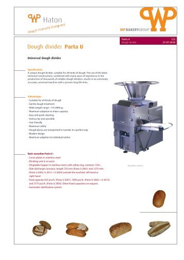 Dough divider Parta U - WP BAKERYGROUP