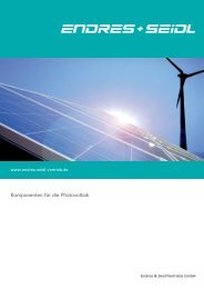 Komponenten für die Photovoltaik - Endres + Seidl Energie  GmbH