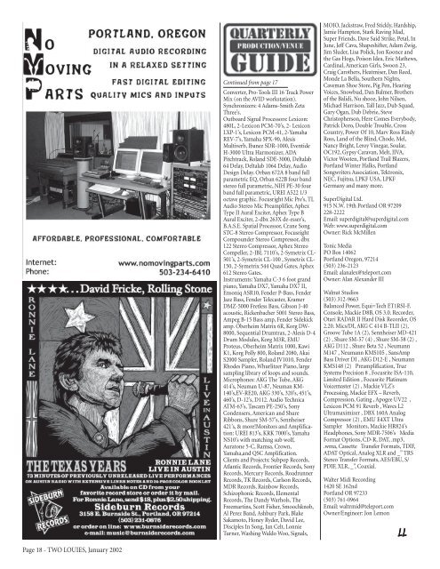OREGON STUDIO/MASTERING - Two Louies Magazine