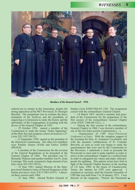 the curia informs - Passio Christi