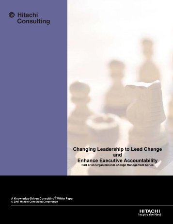 Changing Leadership to Lead Change - Hitachi Consulting
