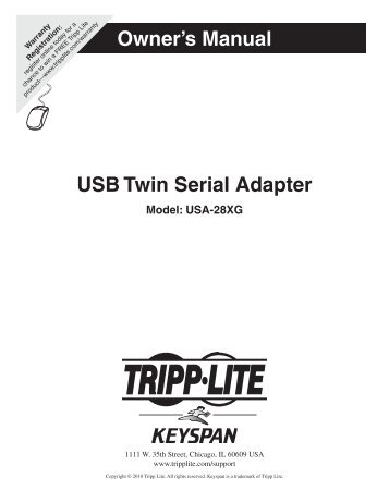 Owner's Manual USB Twin Serial Adapter - Tripp Lite