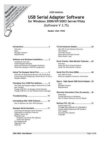 USB Serial Adapter Software - Tripp Lite