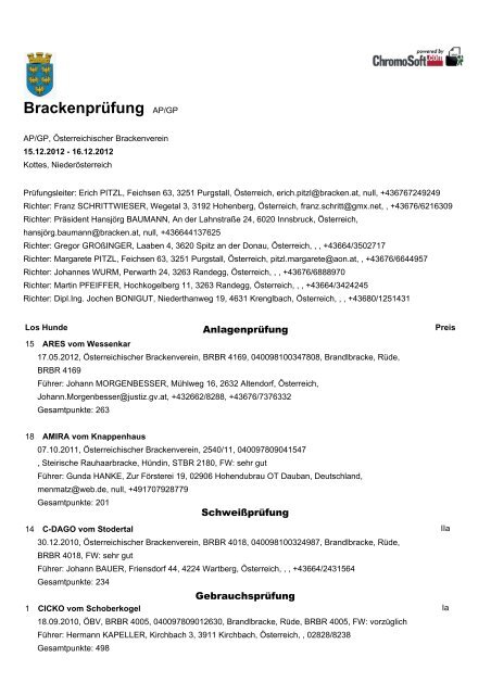 BrackenprÃ¼fung AP/GP - Ãsterreichischer Brackenverein