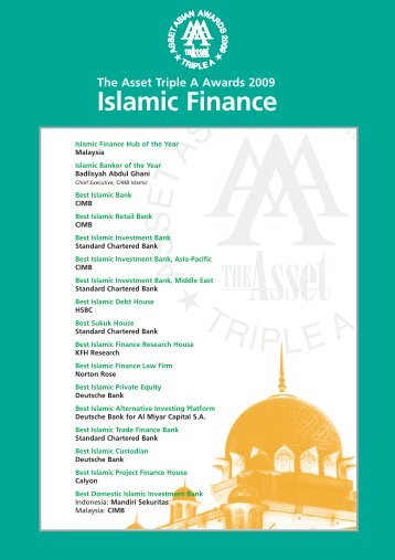 The Asset Triple A Awards 2009 Islamic Finance