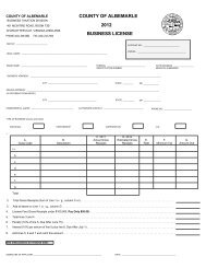 Business License Application - Albemarle County