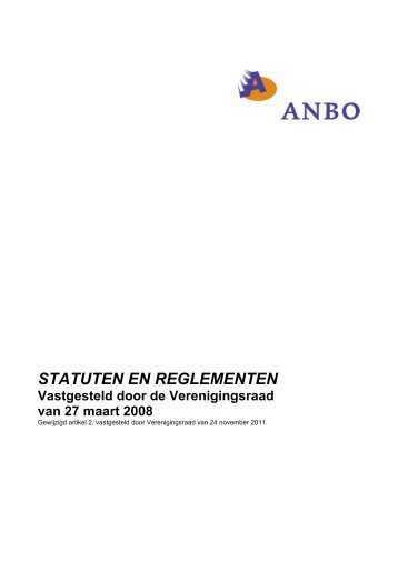 STATUTEN EN REGLEMENTEN - Anbo