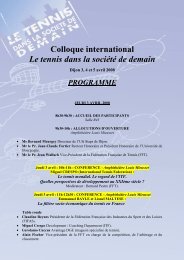 Programme DÃ©taillÃ© Colloque Tennis - Centre d'Expertise de la ...