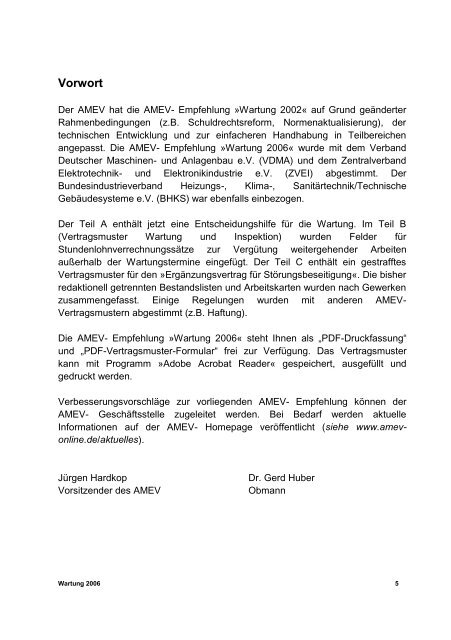 amev wartung 2006