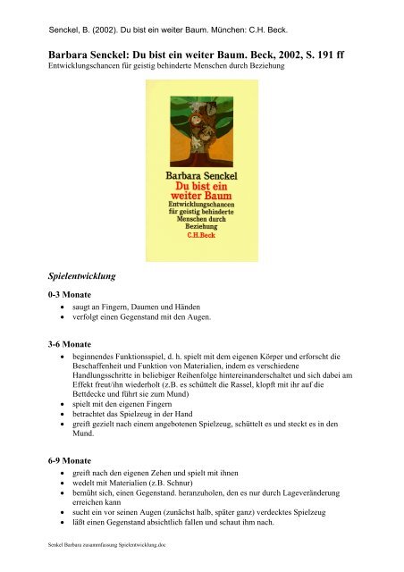 Barbara Senckel Du Bist Ein Weiter Baum