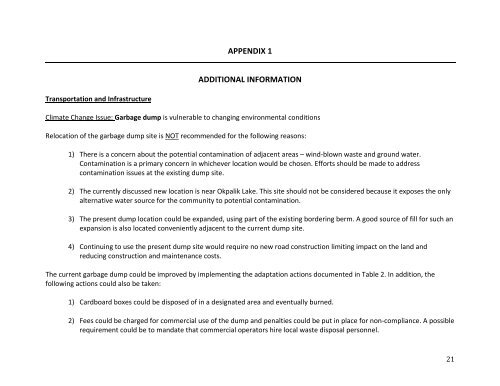 Ulukhaktok Climate Change Adaptation Plan - Arctic North