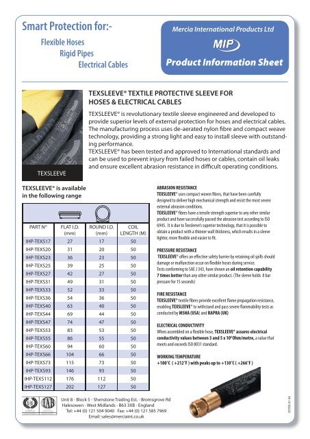 Product Information Sheet Smart Protection for - Duncan Rogers