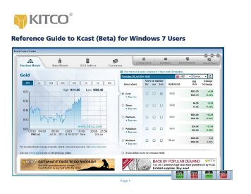 Reference Guide to Kcast (Beta) for Windows 7 Users - Kitco