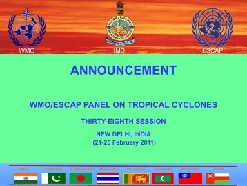 WMO/ESCAP Panel On Tropical Cyclones - India Meteorological ...