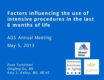 Factors influencing the use of intensive procedures in the last 6 ...