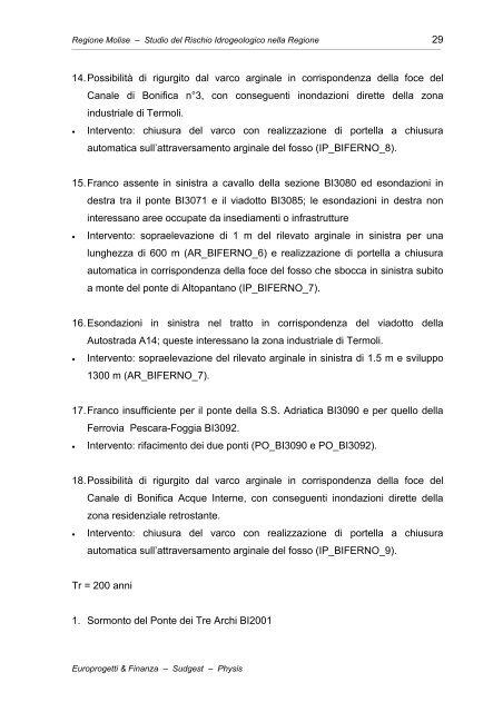 Definizione degli interventi - Regione Molise