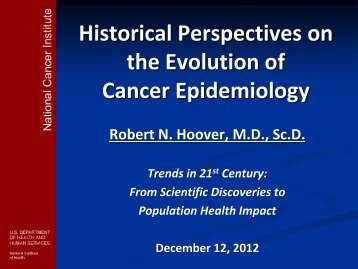 Historical Perspectives on the Evolution of Cancer Epidemiology