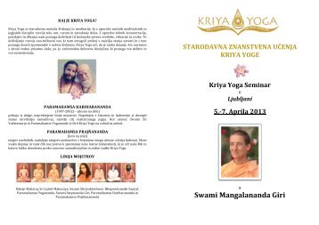 Swami Mangalananda Giri - Kriya Yoga Institute