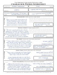 Harry Dresden's character sheet - Evil Hat Productions