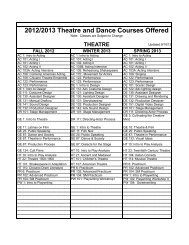 2012/2013 Theatre and Dance Courses Offered - UCSD Theatre ...