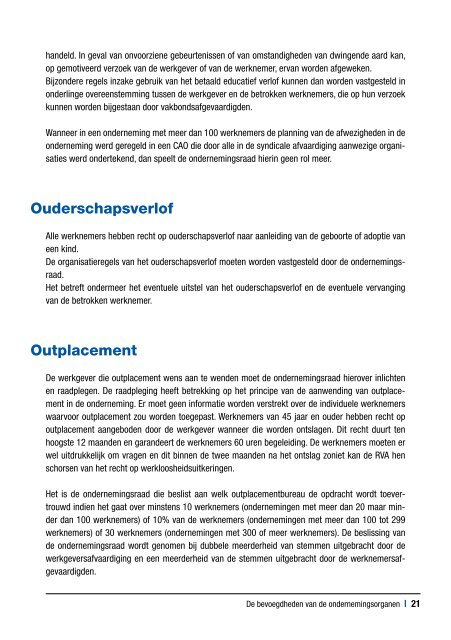 Bevoegdheden van ondernemingsraad, CPBW en synd ... - Aclvb