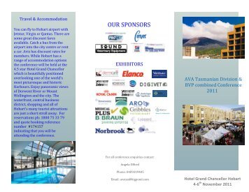 Conference flyer 2011 - Australian Veterinary Association