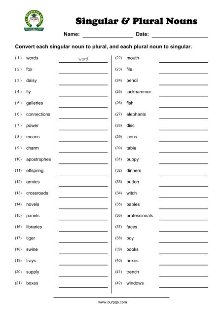 Singular and plural clearance converter
