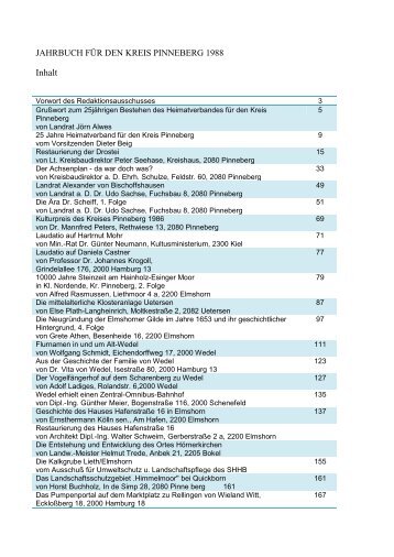 Inhaltsverzeichnis als pdf-Datei - Heimatverband Pinneberg
