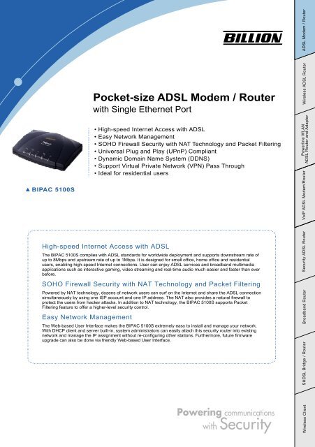 Pocket-size ADSL Modem / Router - aaNet