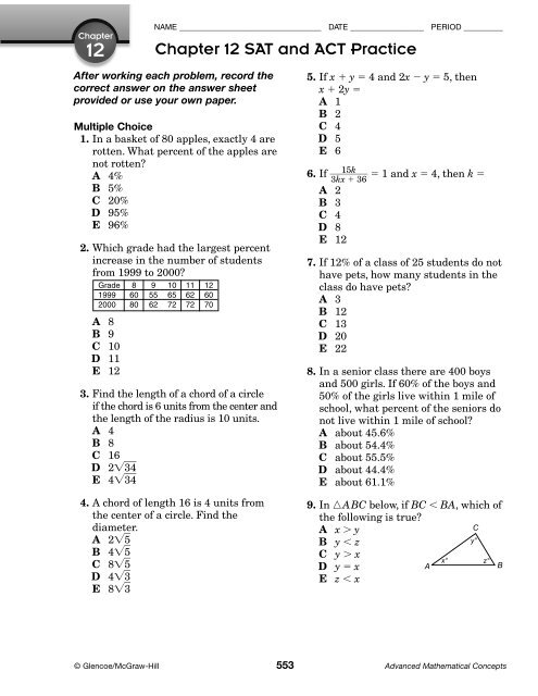 Chapter 12 Resource Masters Ithaca Public Schools