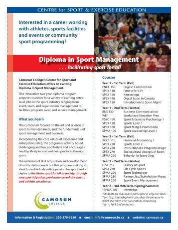 Diploma in Sport Management - Camosun College