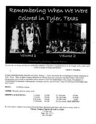 Remembering When We Were Colored In Tyler, Texas