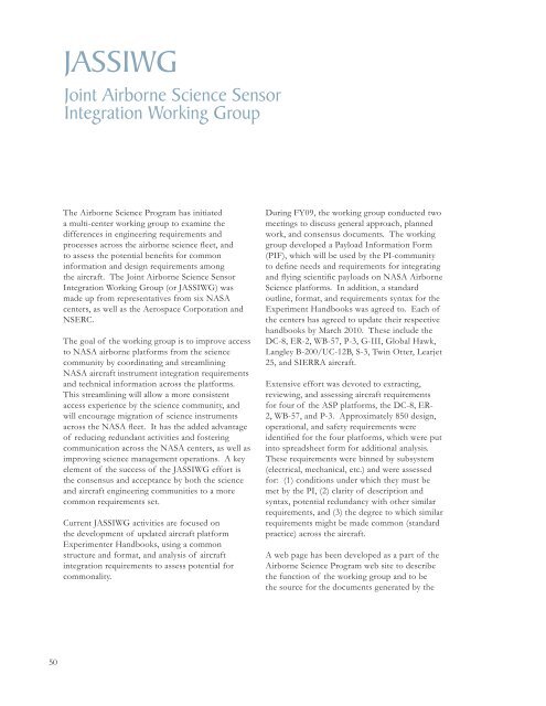 2009 Annual Report - NASA Airborne Science Program