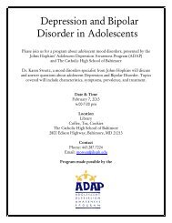 Depression and Bipolar Disorder in Adolescents - The Catholic High ...