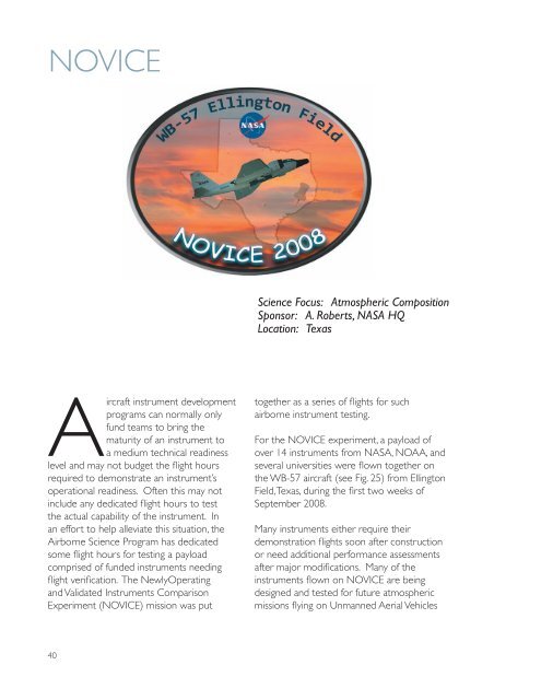 2008 Annual Report - NASA Airborne Science Program