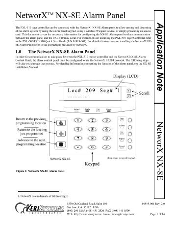 NetworX NX-8E Panel Configuration Application Note - Keri Systems