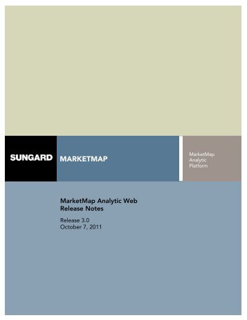 MarketMap Analytic Web Release Notes - Sungard