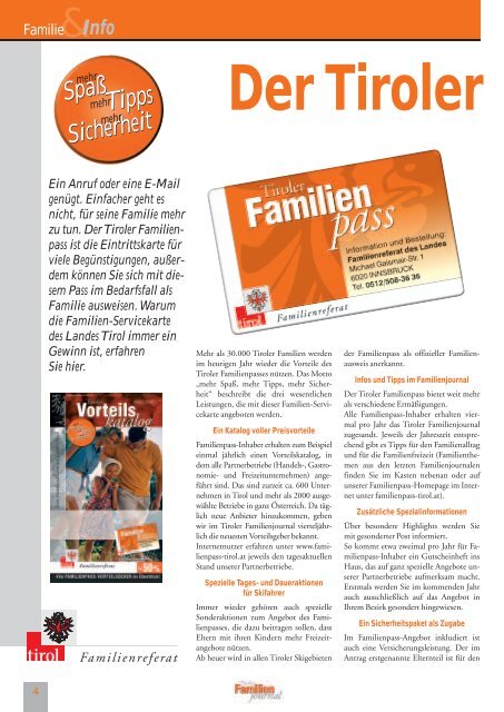 journal - Tirol - Familienpass