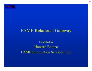 FAME Relational Gateway (FRG) - Sungard