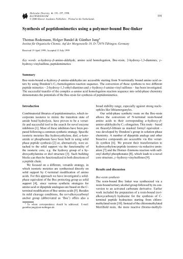 Synthesis of peptidomimetics using a polymer ... - IngentaConnect