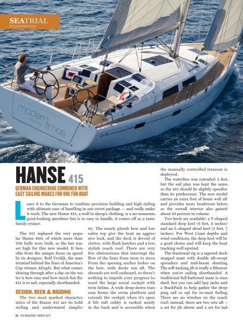 HANSE 415 - Hanse Yachts