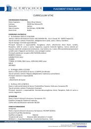 PLACEMENT STAGE ALLIEVI CURRICULUM VITAE - Boscolo