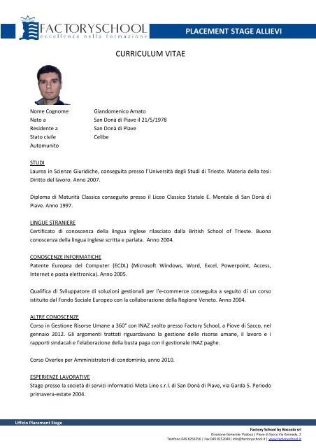 Esempio Cv Idraulico Ilcvperfetto