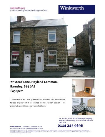 77 Stead Lane, Hoyland Common, Barnsley, S74 0AE ... - Winkworth