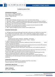 PLACEMENT STAGE ALLIEVI CURRICULUM VITAE - Boscolo