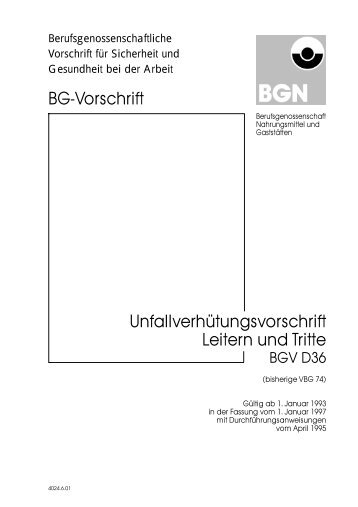 Unfallverhütungsvorschrift Leitern und Tritte BG-Vorschrift