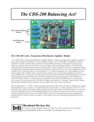 CDS-200 Active Transformer/DA - Broadcast Devices, Inc.