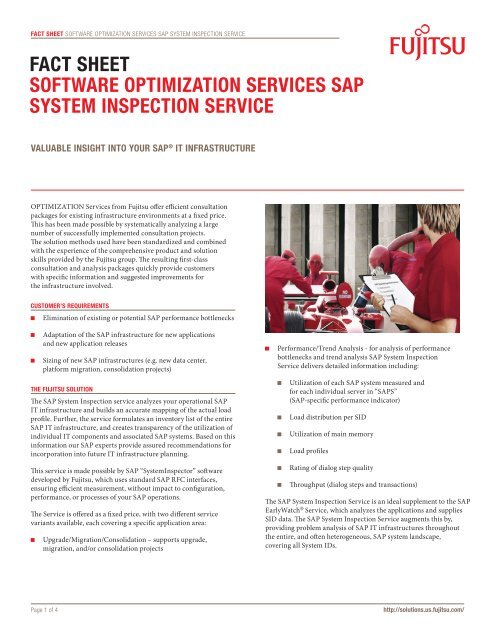Sap System Inspection Service Fact Sheet Fujitsu