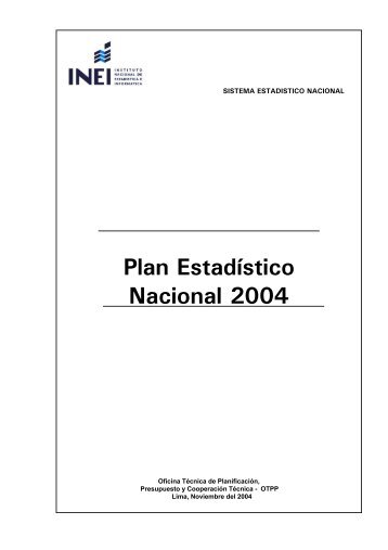 Plan EstadÃ­stico Nacional 2004 - Inei