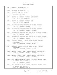 JAPANESE VIDEOS Page 1 of 2 Last Updated 07/18/02 JPN/1 ...